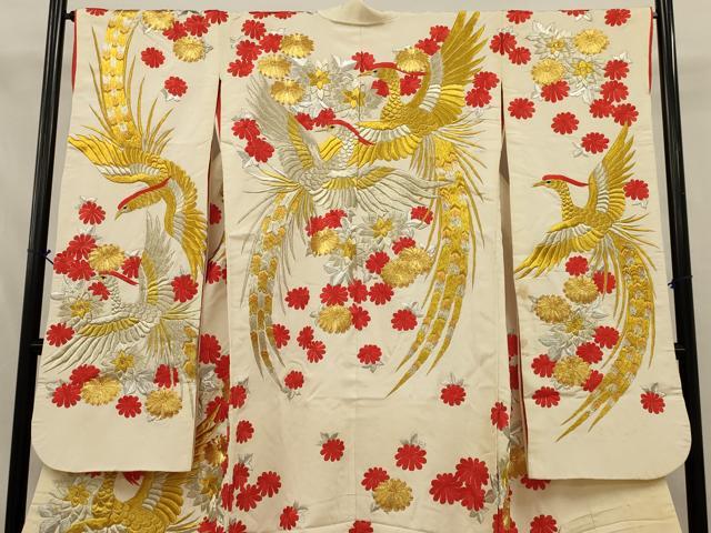 平和屋本店●色打掛 和装 婚礼 結婚式 花嫁 神社挙式 総刺繍 駒刺繍 鳳凰花文 金銀糸 逸品 AABJ8245ou