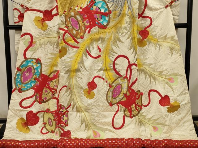平和屋本店●色打掛 和装 婚礼 結婚式 花嫁 神社挙式 刺繍 鳳凰花鼓文 金銀糸 逸品 AABJ8249ou