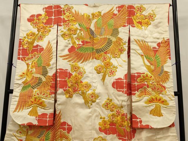 平和屋本店●色打掛 和装 婚礼 結婚式 花嫁 神社挙式 総刺繍 飛鶴梅松文 金糸 逸品 AABJ8254ou