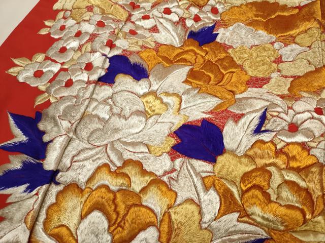 平和屋本店●色打掛 和装 婚礼 結婚式 花嫁 神社挙式 総刺繍 草花文 金銀糸 逸品 AABJ8256ou