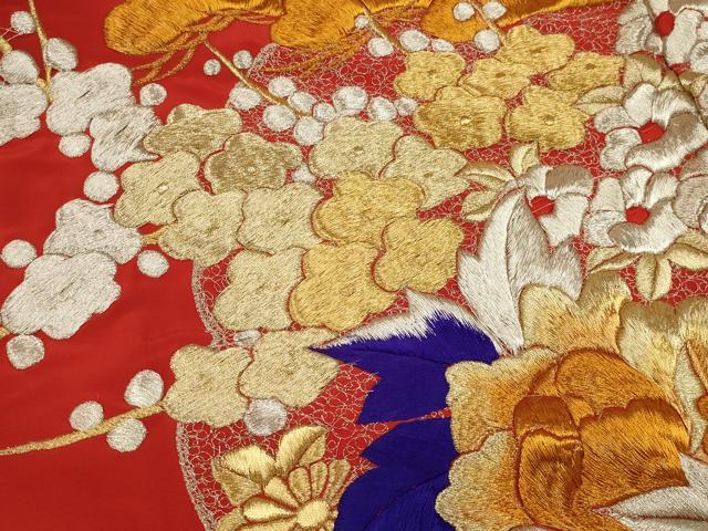平和屋本店●色打掛 和装 婚礼 結婚式 花嫁 神社挙式 総刺繍 草花文 金銀糸 逸品 AABJ8256ou