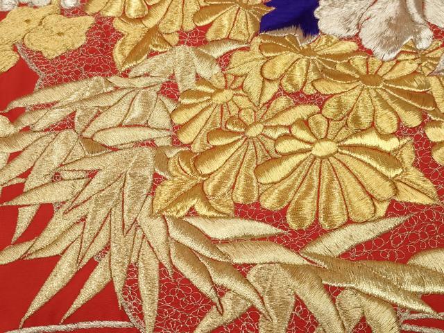 平和屋本店●色打掛 和装 婚礼 結婚式 花嫁 神社挙式 総刺繍 草花文 金銀糸 逸品 AABJ8256ou