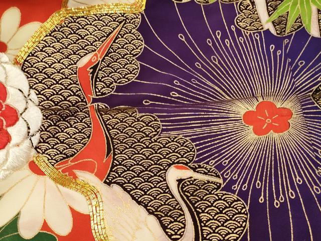 平和屋本店●色打掛 和装 婚礼 結婚式 花嫁 神社挙式 駒刺繍 鶴に花唐草 金彩 逸品 AABJ8260ou
