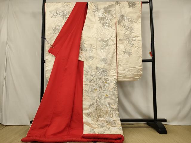 平和屋本店●色打掛 和装 婚礼 結婚式 花嫁 神社挙式 総刺繍 花車文 金銀糸 逸品 AABJ8263ou