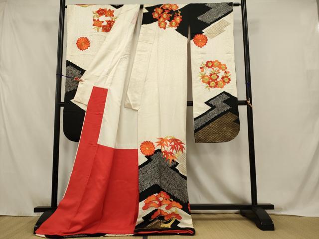 平和屋本店●お引きずり・お引き摺り・引き振袖 和装 結婚式 舞妓 芸妓 芸者 衣装 総刺繍 絞り 松竹梅丸文 金糸 金彩 AABJ8264ou