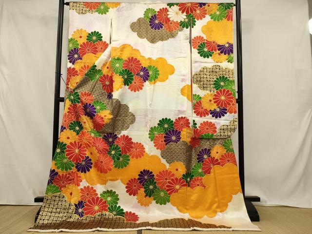 平和屋本店●お引きずり・お引き摺り・引き振袖 和装 結婚式 舞妓 芸妓 芸者 衣装 駒刺繍 吉祥花文 金彩 逸品 AABJ8270ou