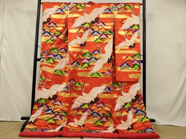 平和屋本店●色打掛 和装 婚礼 結婚式 花嫁 神社挙式 唐織 総刺繍 飛鶴松文 金彩 逸品 AABJ8271ou