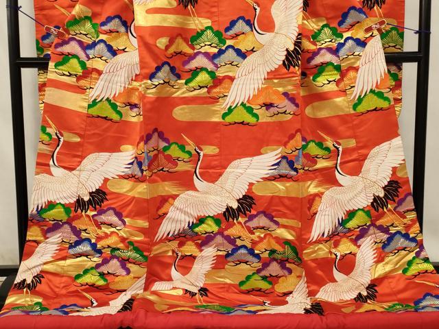 平和屋本店●色打掛 和装 婚礼 結婚式 花嫁 神社挙式 唐織 総刺繍 飛鶴松文 金彩 逸品 AABJ8271ou