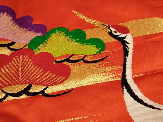 平和屋本店●色打掛 和装 婚礼 結婚式 花嫁 神社挙式 唐織 総刺繍 飛鶴松文 金彩 逸品 AABJ8271ou