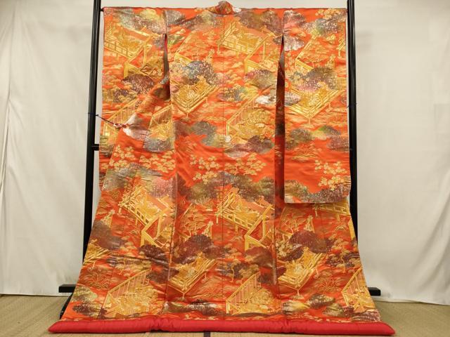 平和屋本店●色打掛 和装 婚礼 結婚式 花嫁 神社挙式 総刺繍 人物風景文 金糸 逸品 AABJ8273ou