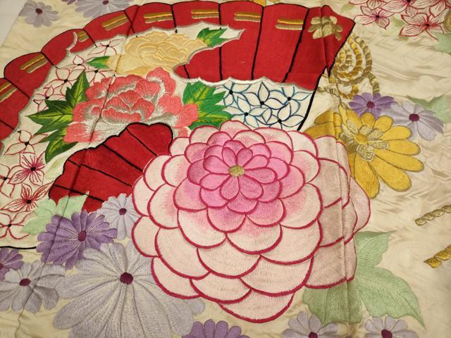 平和屋本店●色打掛 和装 婚礼 結婚式 花嫁 神社挙式 総刺繍 扇面花文 金銀糸 逸品 AABJ8274ou