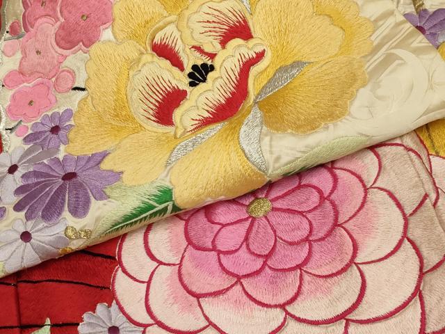 平和屋本店●色打掛 和装 婚礼 結婚式 花嫁 神社挙式 総刺繍 扇面花文 金銀糸 逸品 AABJ8274ou