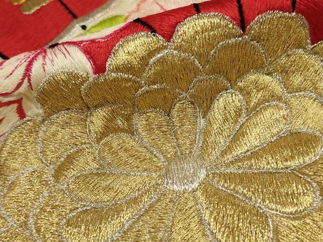 平和屋本店●色打掛 和装 婚礼 結婚式 花嫁 神社挙式 総刺繍 扇面花文 金銀糸 逸品 AABJ8274ou
