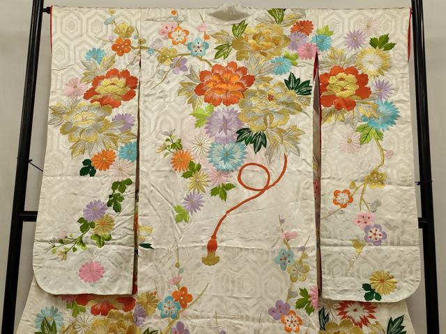 平和屋本店●色打掛 和装 婚礼 結婚式 花嫁 神社挙式 総刺繍 草花文 金銀糸 逸品 AABJ8277ou
