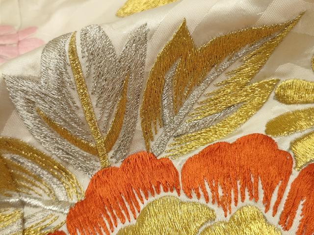 平和屋本店●色打掛 和装 婚礼 結婚式 花嫁 神社挙式 総刺繍 草花文 金銀糸 逸品 AABJ8277ou