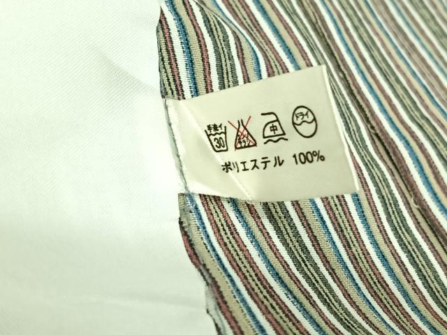 平和屋着物▽小紋 単衣 縞 洗える着物 AABJ8282jh
