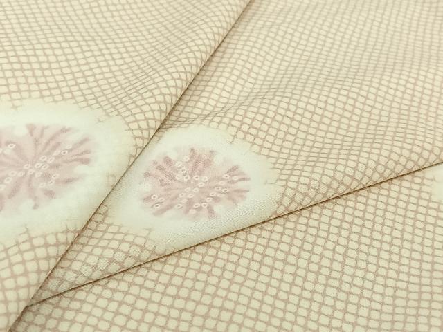 平和屋着物▽小紋 単衣 雪輪花文 洗える着物 AABJ8285jh