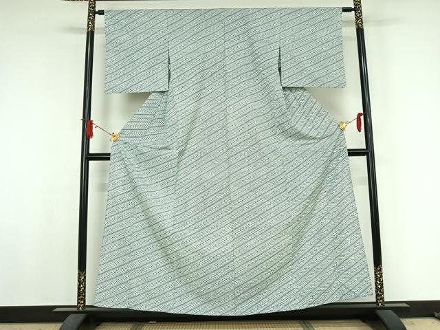 平和屋着物▽小紋 単衣 幾何学文様 洗える着物 AABJ8286jh