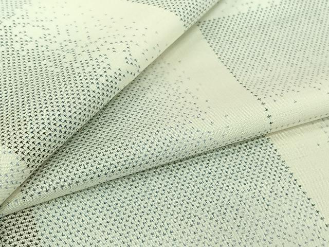 平和屋着物▽本場大島紬 白大島 単衣 9マルキ 幾何学文様 正絹 逸品 AABJ8307jh