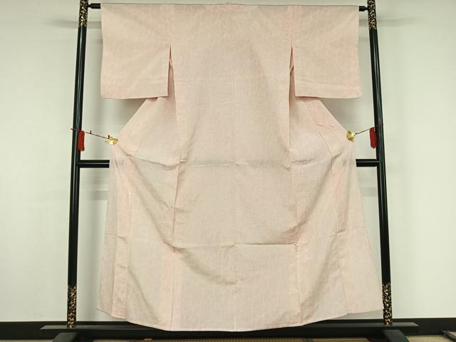 平和屋着物▽本塩沢 単衣 110亀甲 幾何学文様 松坂屋扱い 正絹 逸品 AABJ8308jh