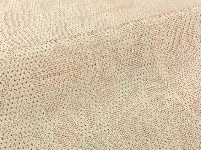 平和屋着物▽本塩沢 単衣 110亀甲 幾何学文様 松坂屋扱い 正絹 逸品 AABJ8308jh