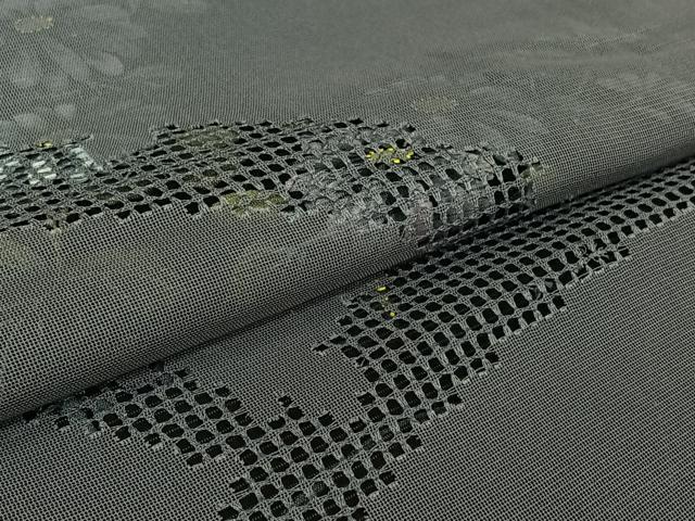 平和屋着物▽訪問着 無双 紗袷 紗×絽 雪芝花文 ますいわ屋扱い 正絹 逸品 AABJ8310jh