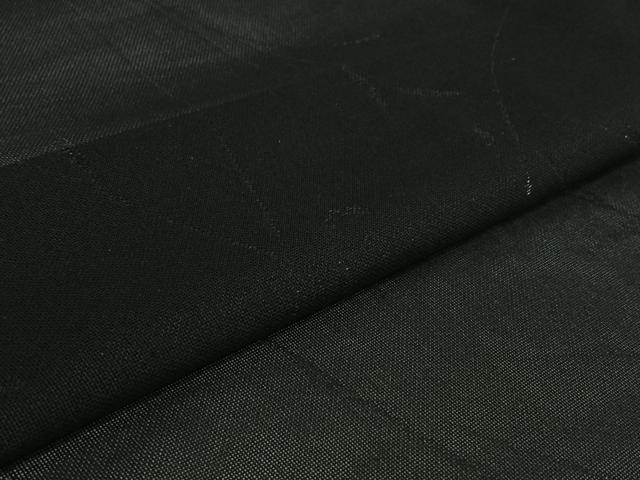 平和屋着物▽羽織 スリーシーズン 春夏秋 塵除け 草葉文 黒地 銀通し地 正絹 逸品 AABJ8317jh