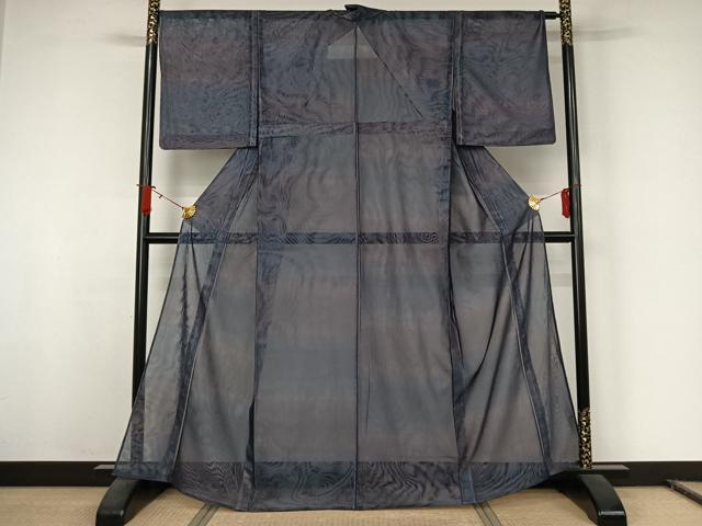 平和屋着物▽上質な小紋 無双 紗袷 紗×紗 霞文 暈し染め 正絹 逸品 AABJ8329jh