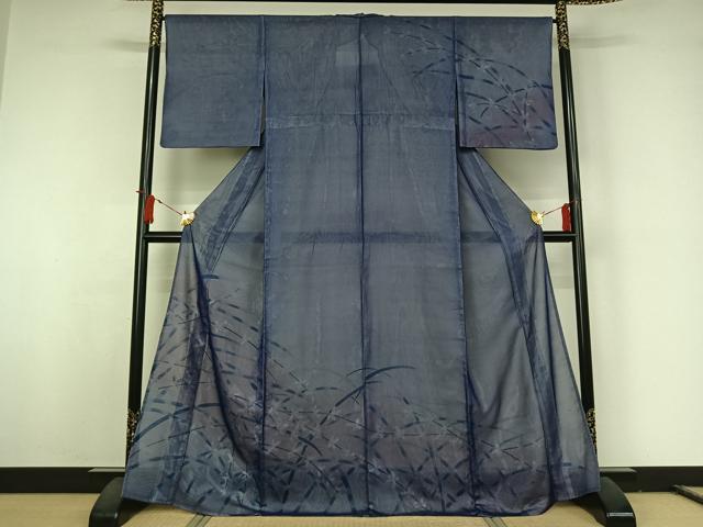 平和屋着物▽訪問着 無双 紗袷 紗×絽 手描き 草花文 正絹 逸品 AABJ8342jh
