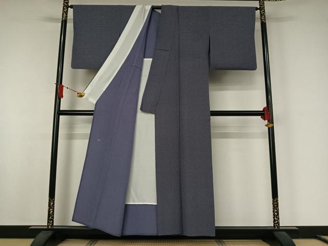 平和屋着物▽伝統工芸師 服部光擴 江戸小紋 単衣 角通し 正絹 逸品 AABJ8351jh