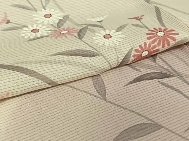 平和屋着物▽訪問着 無双 紗袷 紗×絽 手描き 草花文 正絹 逸品 AABJ8354jh