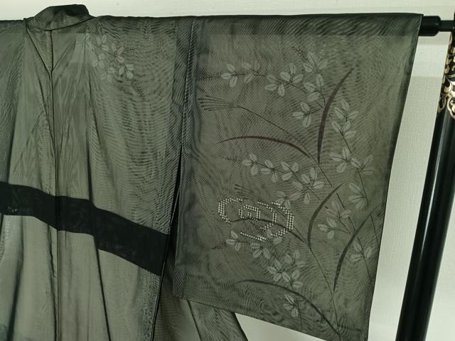 平和屋着物▽訪問着 無双 紗袷 紗×紗 手描き 流水花籬文 正絹 逸品 AABJ8355jh