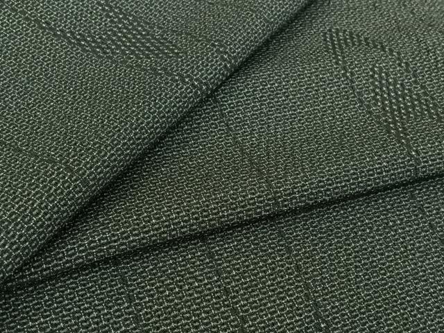 平和屋着物▽本塩沢 単衣 110亀甲 霞文 正絹 逸品 AABJ8357jh
