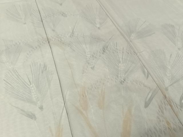 平和屋着物▽訪問着 無双 紗袷 紗×絽 手描き 芝葉文 正絹 逸品 AABJ8358jh