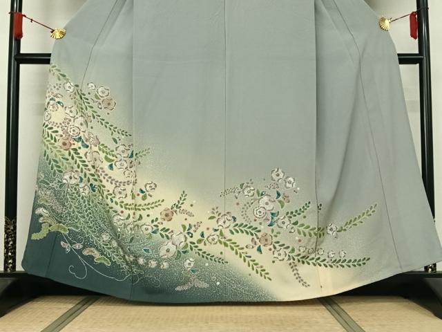 平和屋着物▽訪問着 単衣 絞り 辻が花 暈し染め 金彩 正絹 逸品 AABJ8363jh