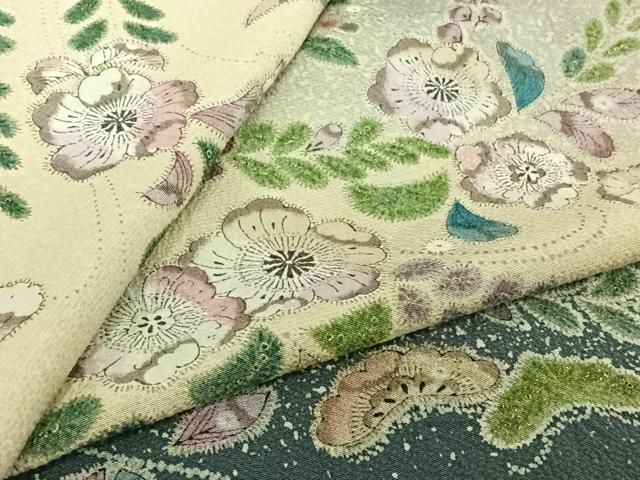 平和屋着物▽訪問着 単衣 絞り 辻が花 暈し染め 金彩 正絹 逸品 AABJ8363jh