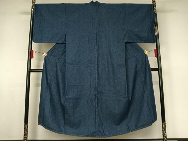 平和屋着物▽男性 デニム着物 単衣 霞文 綿 AABJ8369jh