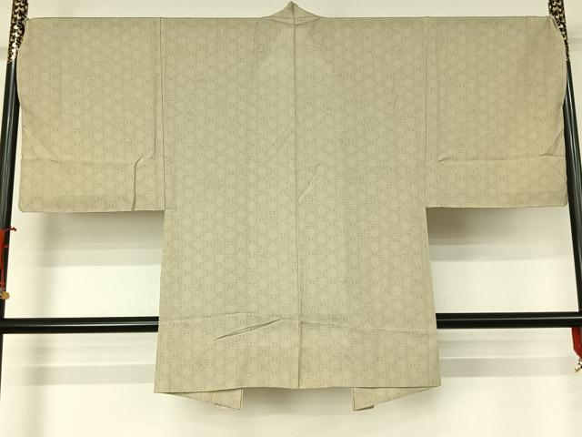 平和屋着物▽男性 長羽織 スリーシーズン 春夏秋 塵除け 幾何学文様 正絹 逸品 未使用 AABJ8372jh