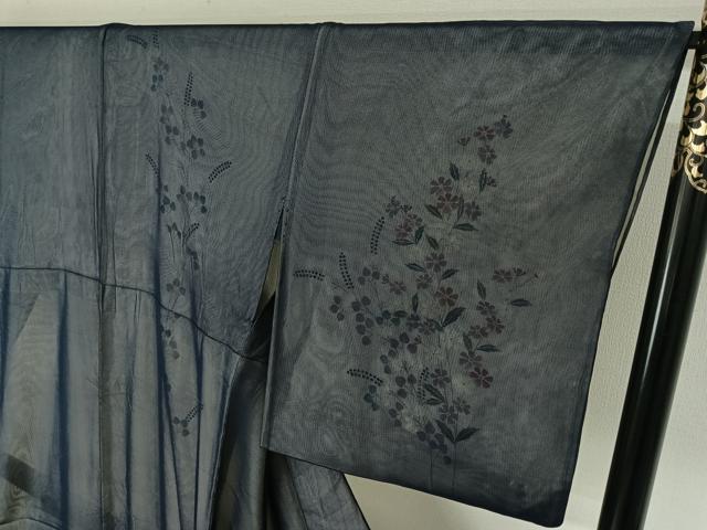 平和屋着物▽訪問着 無双 紗袷 紗×絽 手描き 草花文 金彩 正絹 逸品 AABJ8377jh
