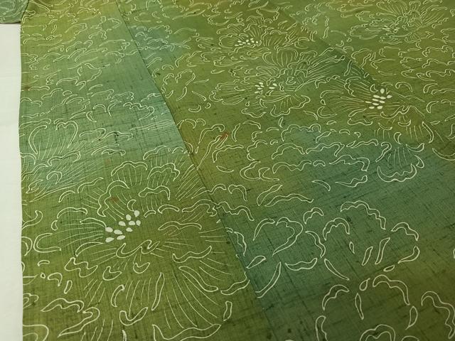 平和屋着物▽上質な小紋 単衣 紬地 花尽くし文 正絹 逸品 AABJ8379jh