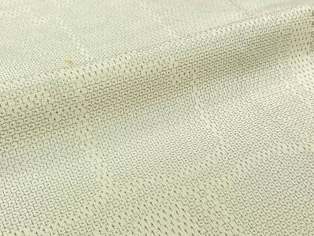 平和屋着物▽本塩沢 単衣 110亀甲 幾何学文様 正絹 逸品 AABJ8384jh