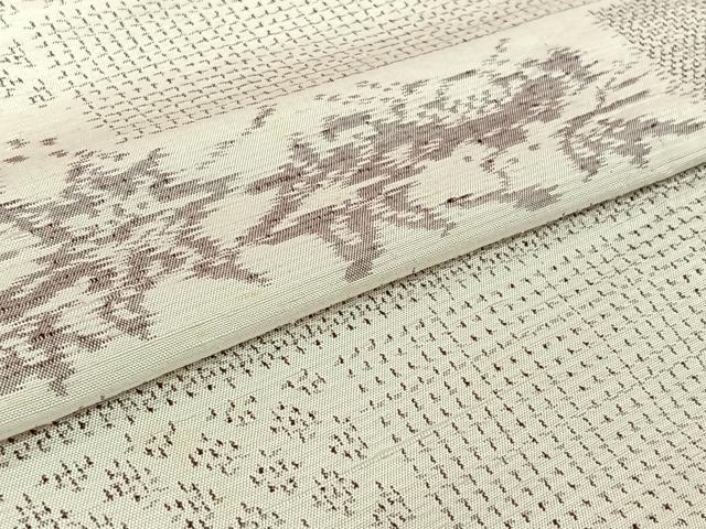 平和屋着物▽上質な紬 単衣 横段松文 正絹 逸品 AABJ8395jh