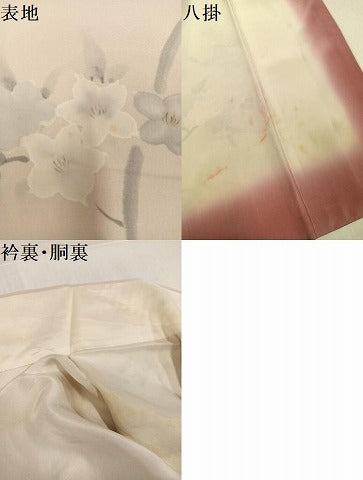 平和屋着物●訪問着 手描き 枝花文 正絹 逸品 AABJ8404ph