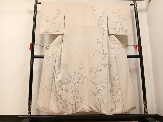 平和屋着物●訪問着 手描き 枝花文 正絹 逸品 AABJ8404ph