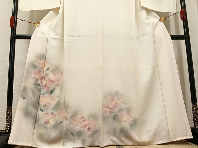 平和屋着物●訪問着 舞花文 暈し染め 金銀彩 正絹 逸品 AABJ8412ph