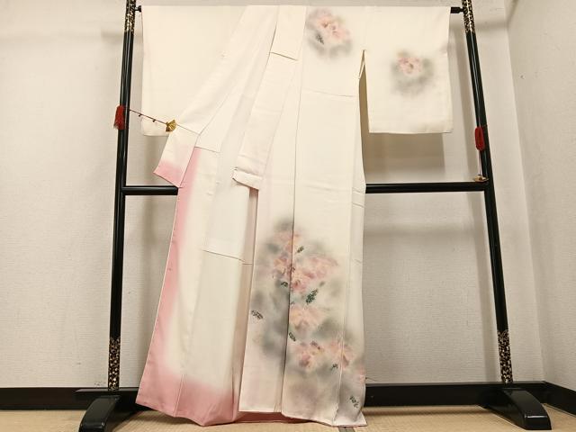 平和屋着物●訪問着 舞花文 暈し染め 金銀彩 正絹 逸品 AABJ8412ph