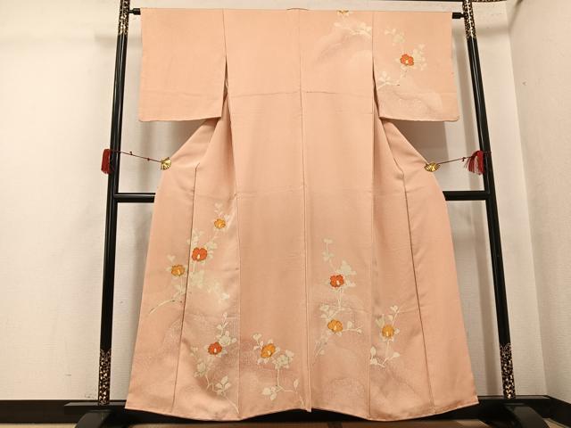 平和屋着物●訪問着 枝椿文 金彩 正絹 逸品 AABJ8414ph