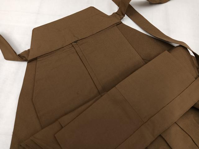 平和屋着物●男性 馬乗り袴 紬地 色無地 黄枯茶色 正絹 逸品 AABJ8415ph