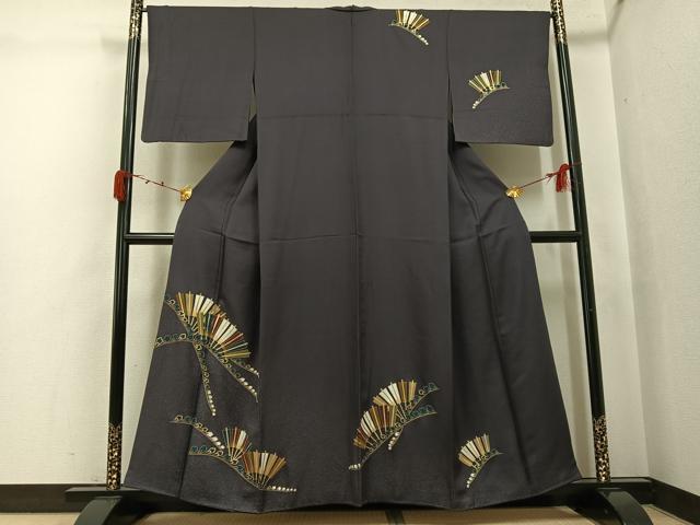 平和屋着物●訪問着 舞扇文 金彩 正絹 逸品 AABJ8420ph