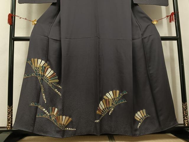 平和屋着物●訪問着 舞扇文 金彩 正絹 逸品 AABJ8420ph